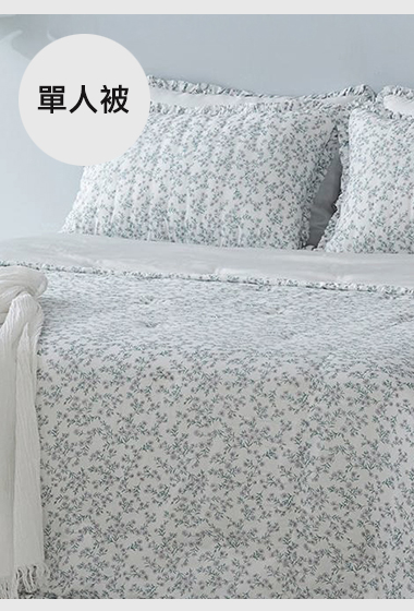 B14.Laura Ashley紫花浪漫單人被S