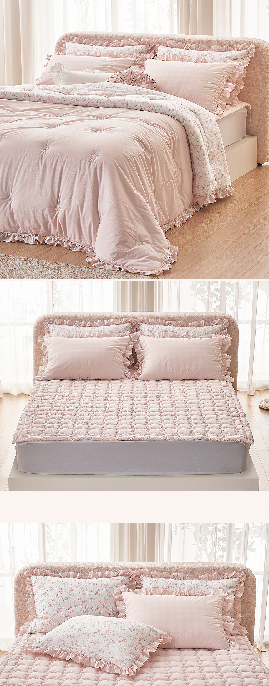 B10.Laura Ashley荷葉粉彩雙人被Q