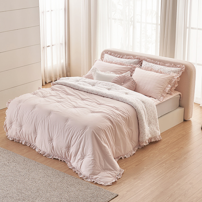 B10.Laura Ashley荷葉粉彩雙人被Q