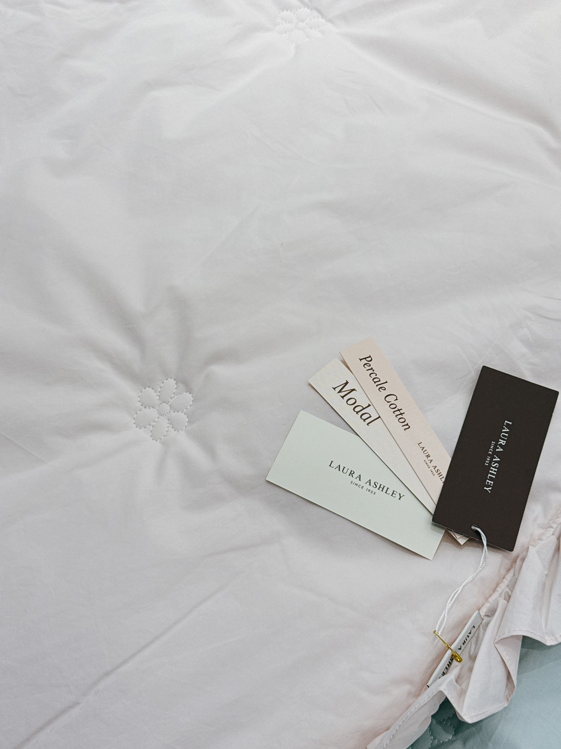 B10.Laura Ashley荷葉粉彩雙人被Q