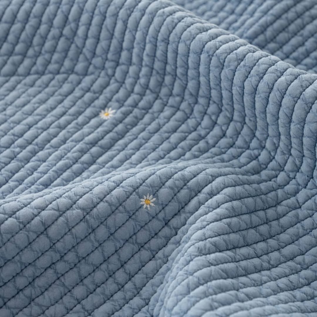 B25.素雅小雛菊刺繡單人被S