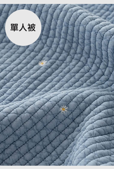 B25.素雅小雛菊刺繡單人被S