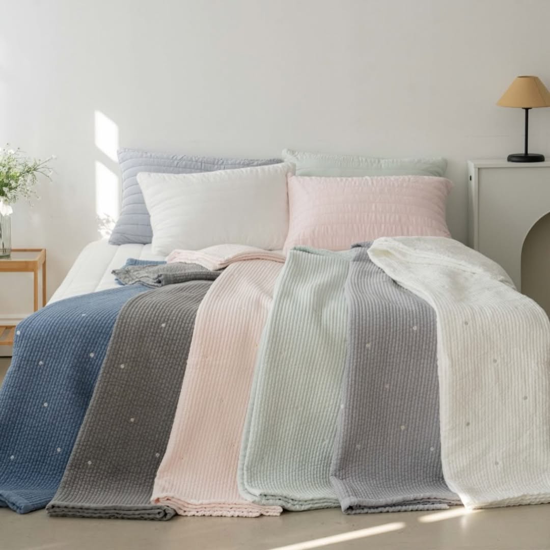 B25.素雅小雛菊刺繡單人被S