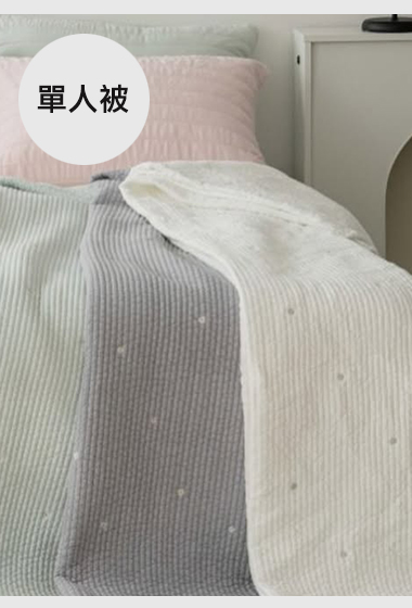 B25.素雅小雛菊刺繡單人被S