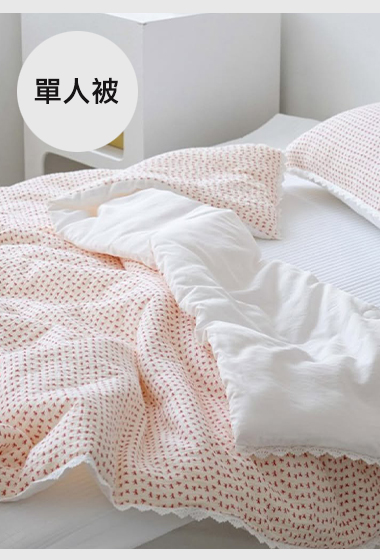 B70.莫代爾蕾絲滾邊蝴蝶結單人涼被S