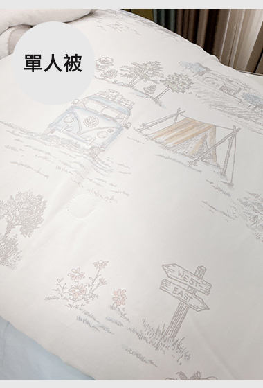 B61.天絲露營童話小動物涼感單人被S
