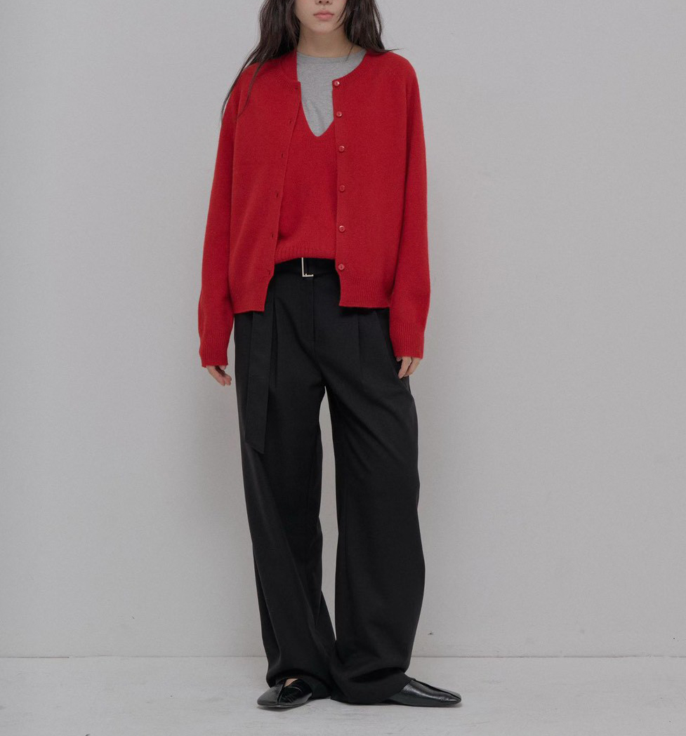 B90.100%羊毛造型兩穿背心+外套SET