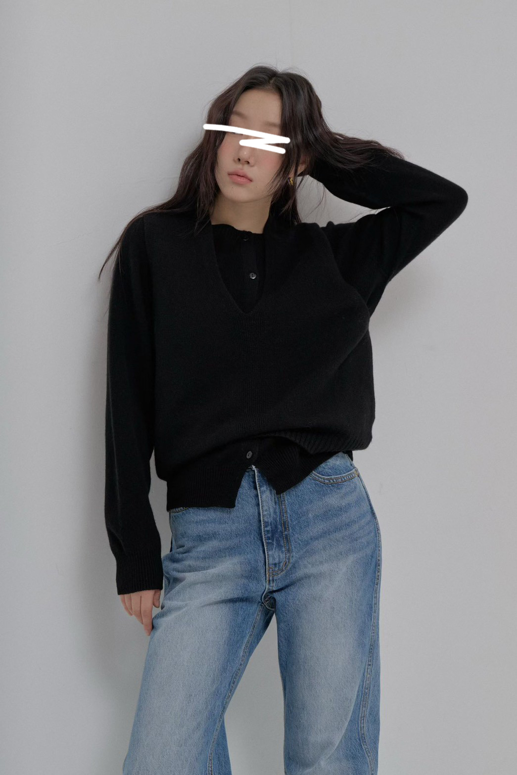 B90.100%羊毛造型兩穿背心+外套SET