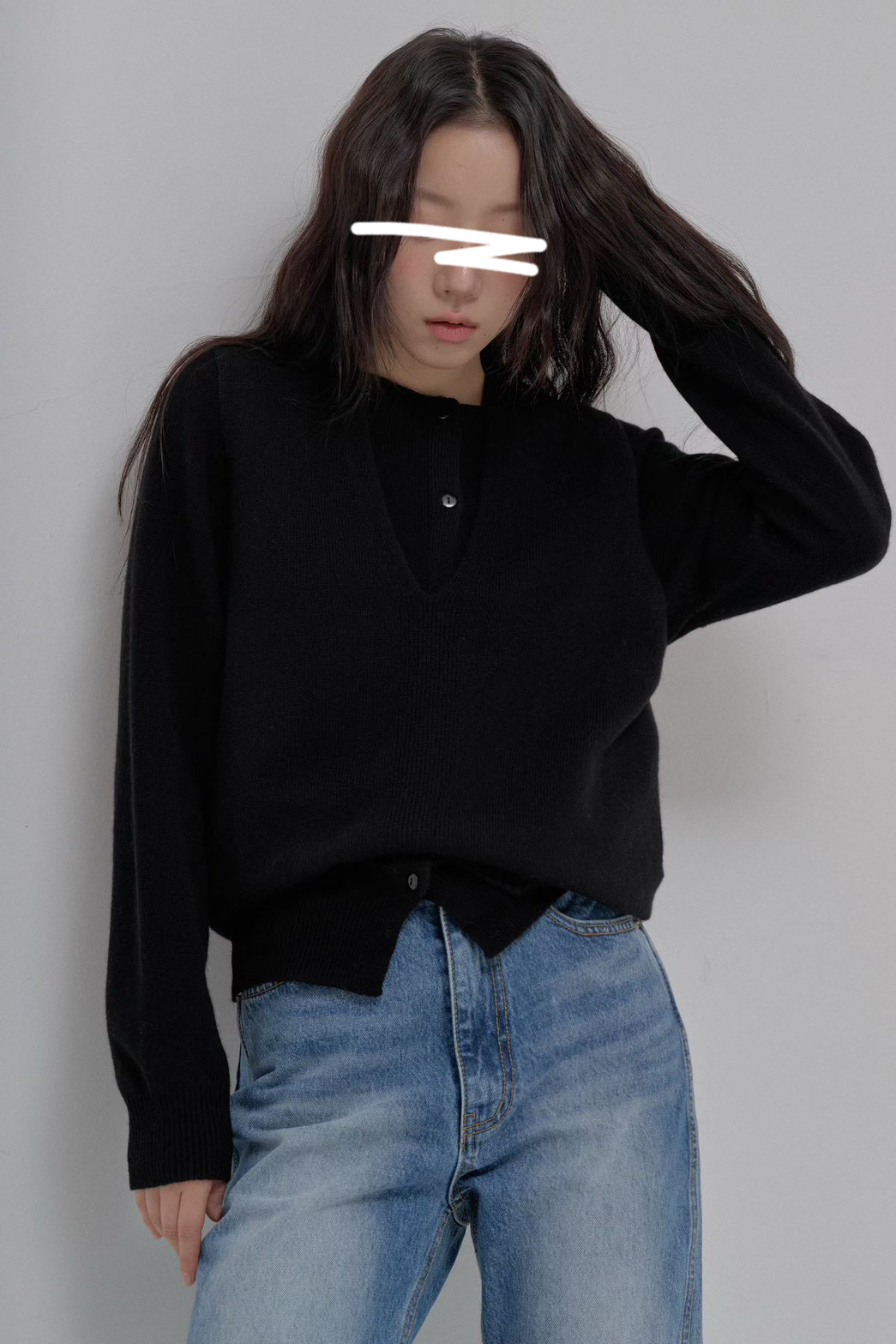 B90.100%羊毛造型兩穿背心+外套SET