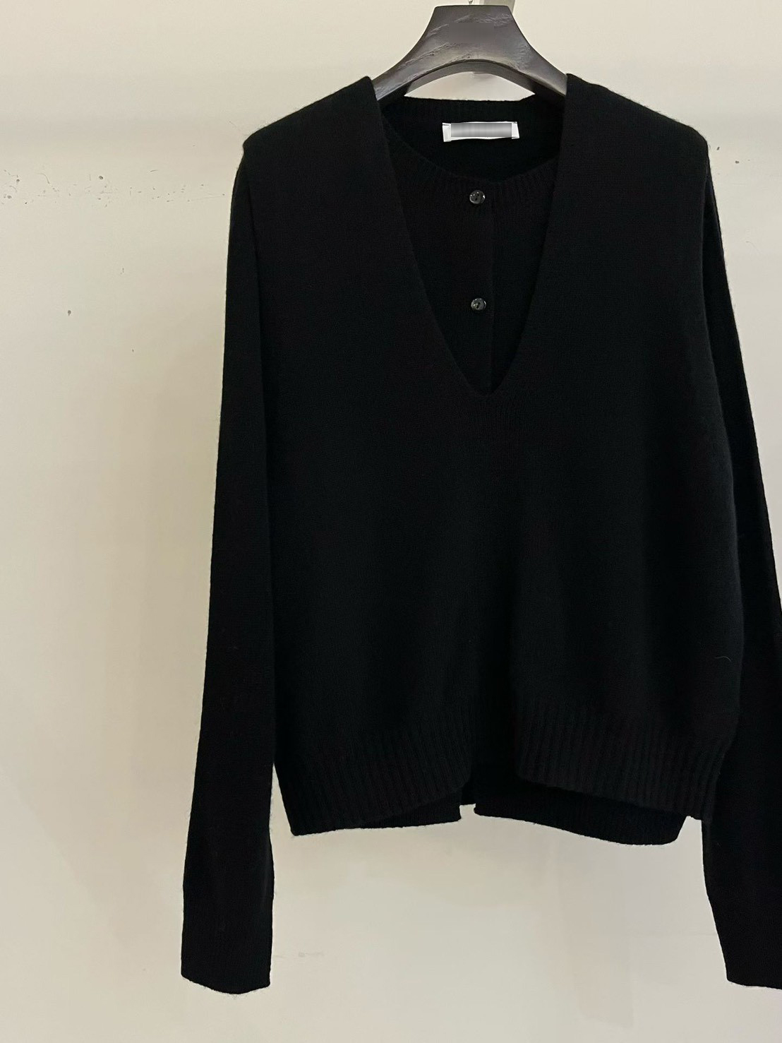 B90.100%羊毛造型兩穿背心+外套SET