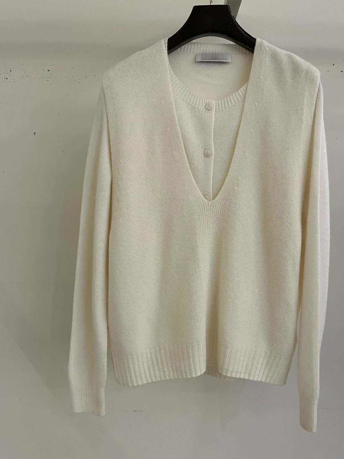 B90.100%羊毛造型兩穿背心+外套SET