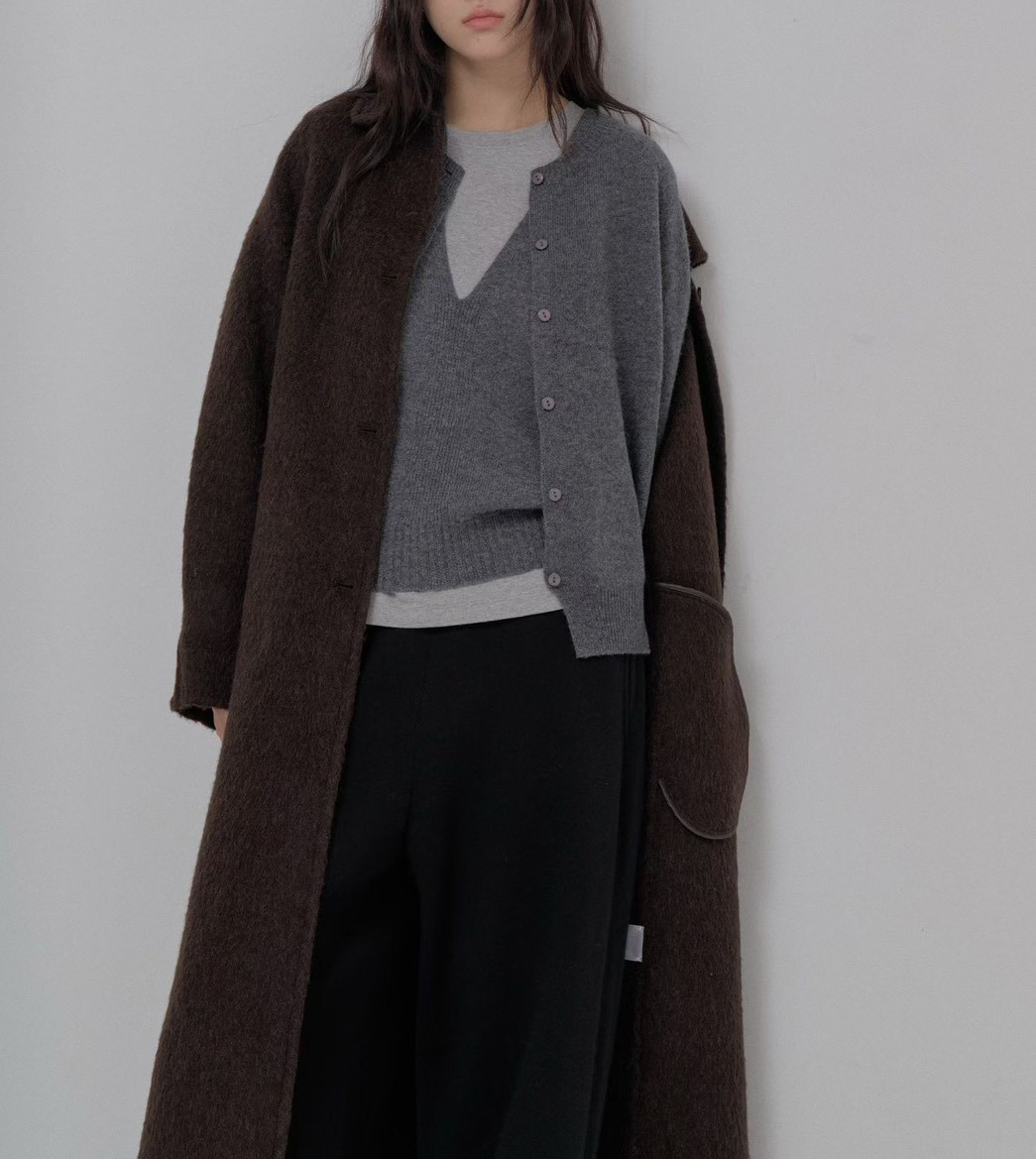 B90.100%羊毛造型兩穿背心+外套SET