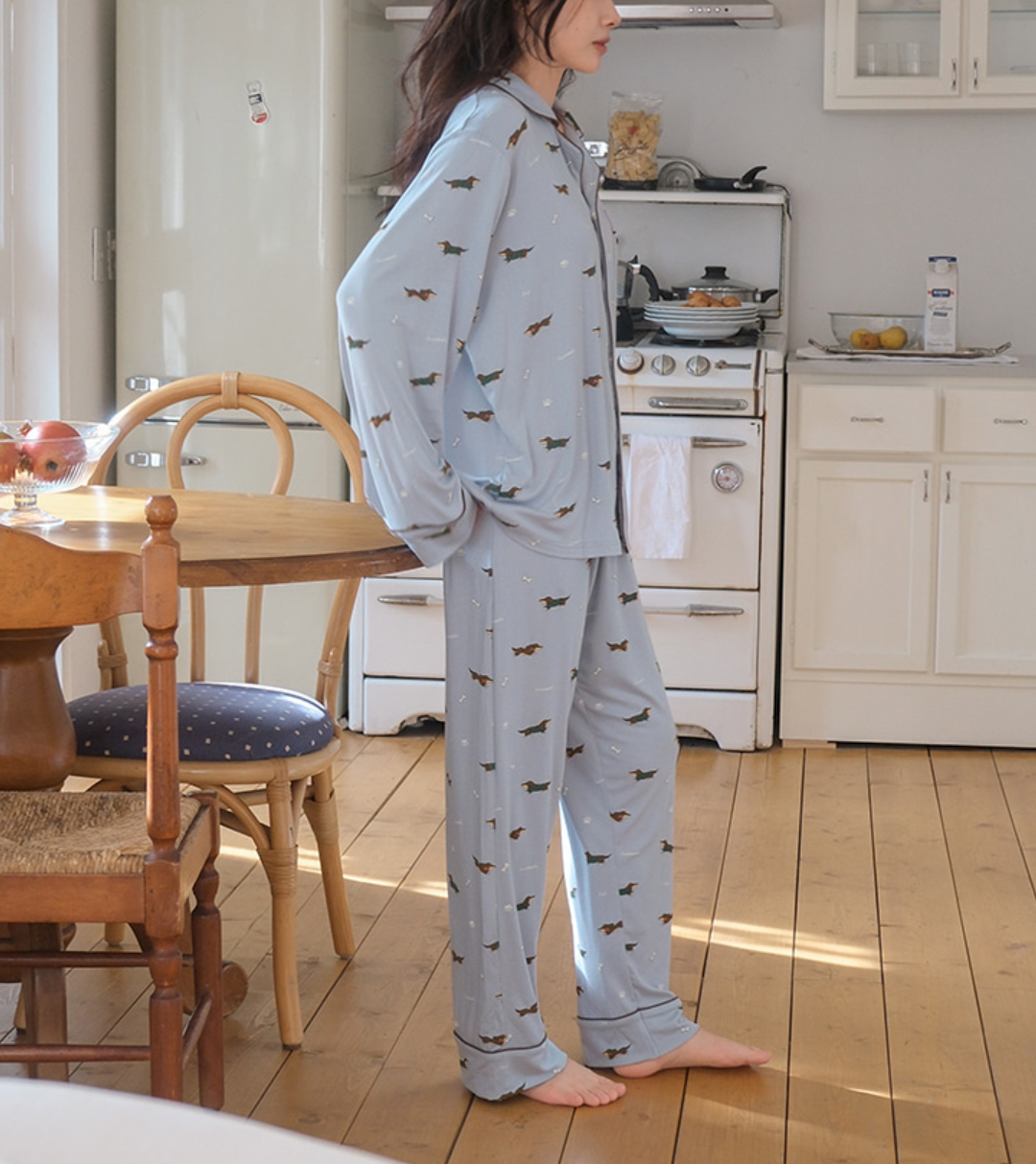 A03.臘腸狗狗睡衣套裝(上衣+長褲)