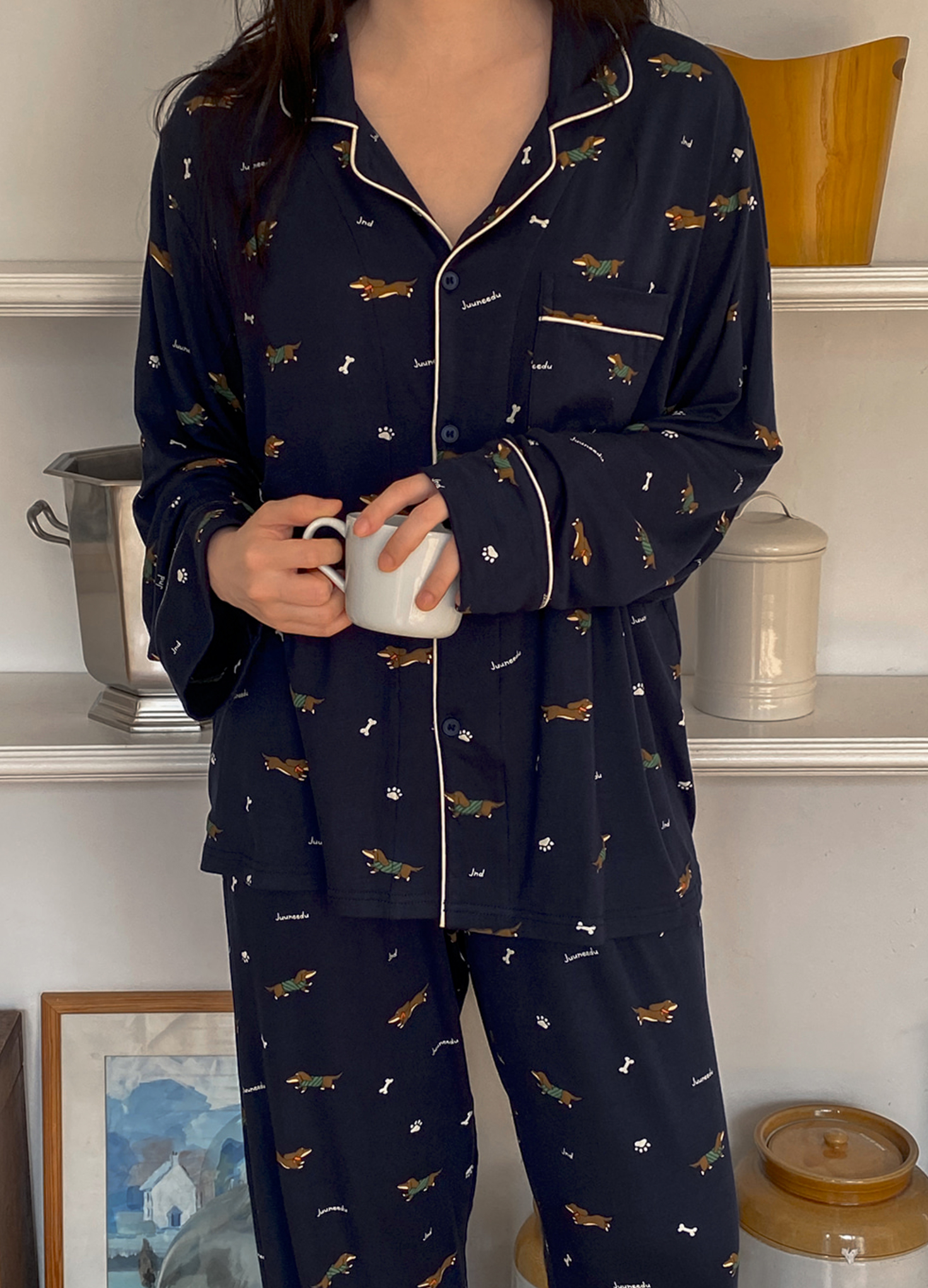 A03.臘腸狗狗睡衣套裝(上衣+長褲)